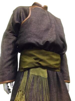 17 th Century Mongolian Men Dark Brown Deel UK