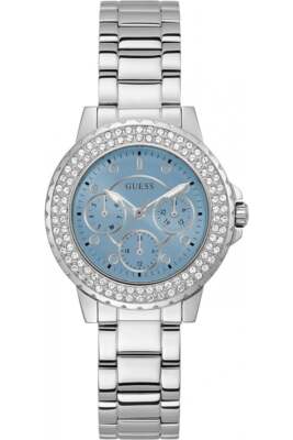 Guess Femmes Couronne Bijou Acier Inoxydable Argent Montre