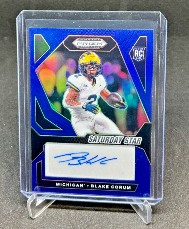 2024 Panini Prizm Draft Picks BLAKE CORUM RC Blue Prizm AUTO 79/149 Rams