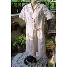 VINTAGE dress handmade late 40s - 50s midi nautical summer dress, ww2 landgirl 