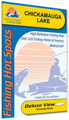 Chickamauga Lake Detailed Fishing Map, GPS Points, Waterproof  #A402