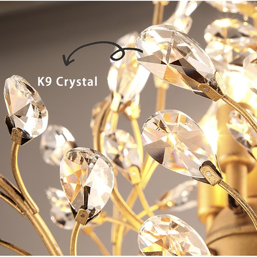 K9 Crystal Vintage Chandeliers Living Room Pendant Lighting Fixtures for Bedroom - Picture 12 of 94