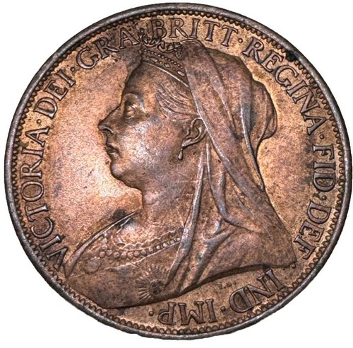 1897 BRONZE QUEEN VICTORIA PENNY-GREAT BRITAIN- BRILLIANT UNCIRCULATED CONDITION