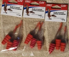 3 Packs of Eagle Claw Slab Stop Spring Bobbers - 3 Per Pack - Free Shipping  NIP