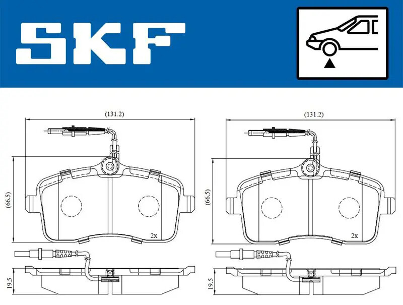 Pastiglie freno VKBP 80232 E SKF per PEUGEOT 407 407 SW 407 Coupé