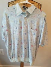 OAK CREEK Vintage Golf Polo 4 button Wing Collar Fitted Waist Poly cotton XL