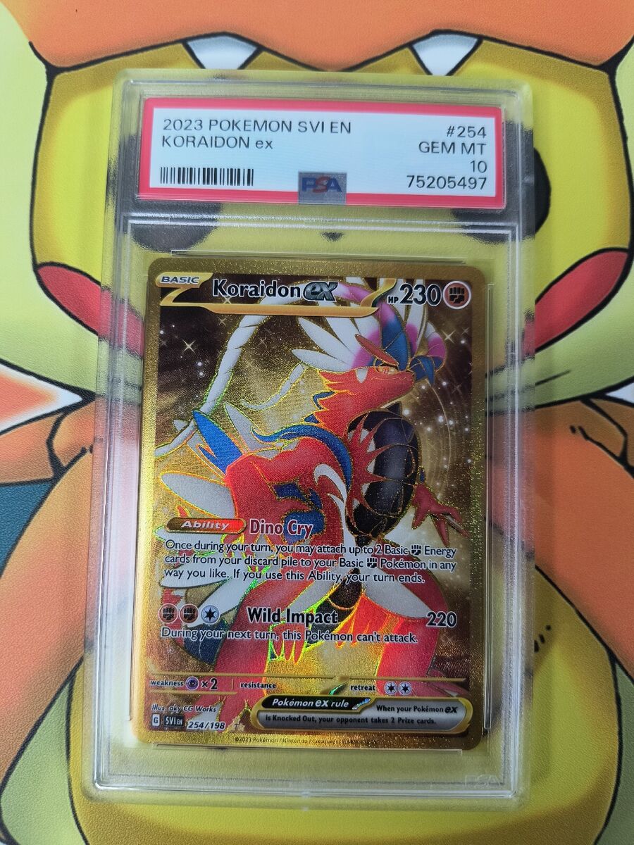 Pokemon Koraidon EX GOLD 254/198 Scarlet & Violet Secret Rare PSA 10