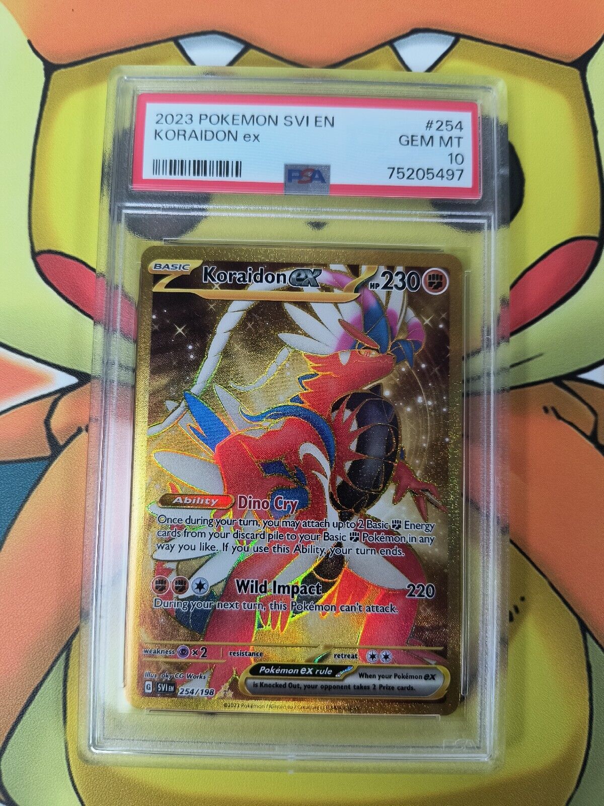 Koraidon ex 254/198 Shiny Gold - Ultraboost X Écarlate et Violet 01 - Box  of 10 French Pokemon Cards : : Toys