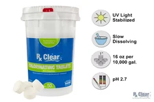Rx Clear 1" Inch 99% Trichloro Stabilized Swimming Pool Chlorine Tablets- 50 lbs