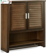 Mobile Pensile LAMELL, Armadietto con Portasciugamani, Mobiletto Bagno, Bambù, 6
