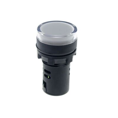 10 PCS White LED Power Indicator Signal Light 12VDC 22mm Diameter  50mm Height #