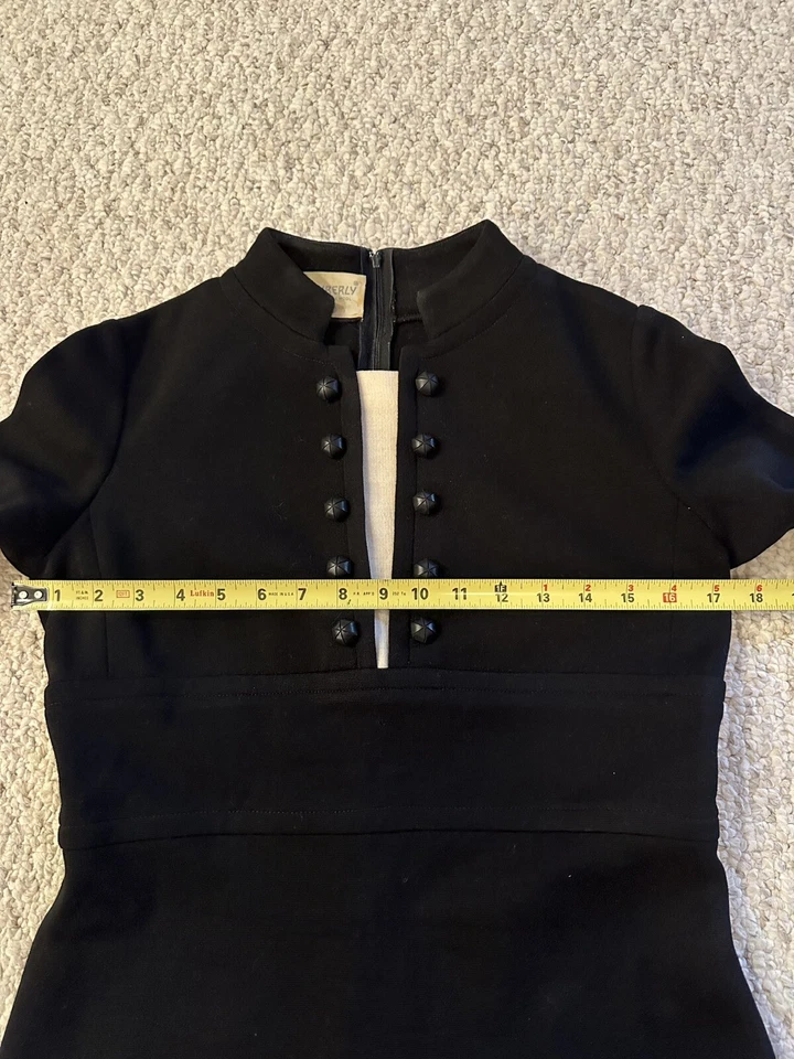 Vestido Kimberly Vintage 100% Lana Virgen Elastizado Negro Para Mujer Hecho en EE. UU. Mediano Foto 4 de 4