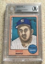 Mickey Mantle Original Art Sketch Card New York Yankees Beckett True 1/1