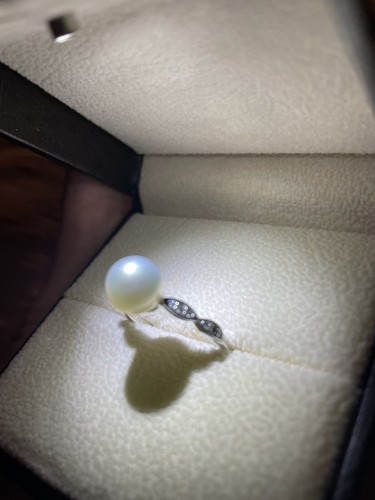Gorgeous 14k white gold 8 mm pearl ring size 7 PERFECT GIFT !!! BRAND NEW!!! - Picture 3 of 3
