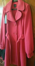 Miss Sixty Women's Winter Coat Pink Long Length Tailored Size Small