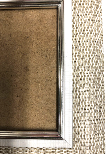 RBS Picture Frame: ivory weave texture w/silver inner square - Picture 3 of 5
