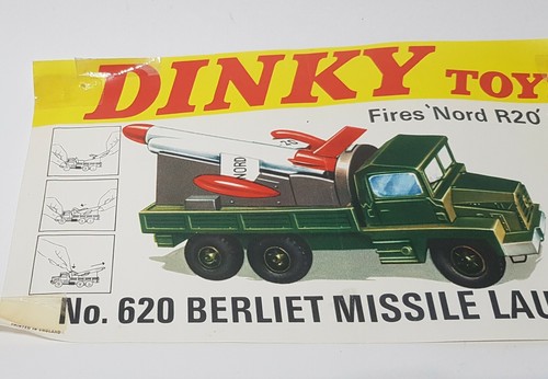 Dinky Toys 620, Berliet Missile Launcher shop Display Sign, Excellent Nr Mint. - Picture 2 of 4