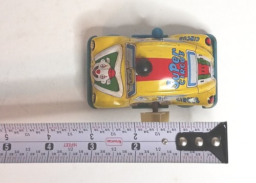 Yonezawa VW Volkswagon Beetle Super Circus Wind Up Vintage Tin Litho Japan - Picture 10 of 10