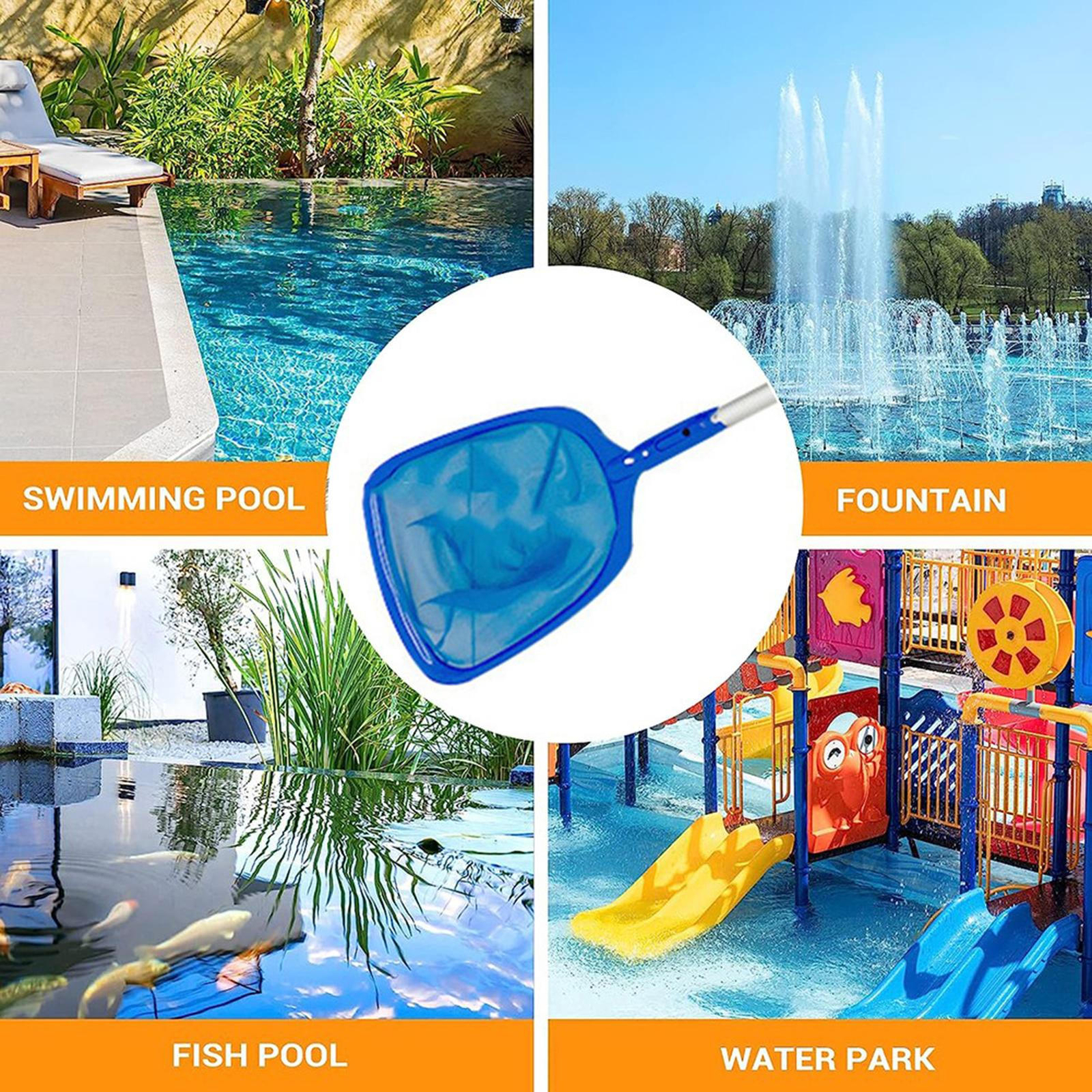 Professional Leaf Rake Deep Bag Swimming Pool Skimmer Net With