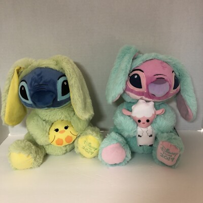 Disney Store Lilo & Stitch STITCH, ANGEL Easter Edition Stuffed Bunny Plush NWT