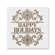 Happy Holidays Snowflake Sign Stencil - Reusable Stencils for DIY Crafts