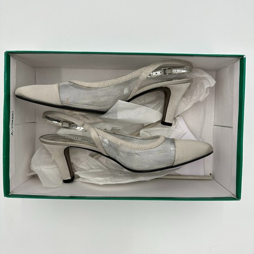 David Tate Damen Vegas silber Satin Netz Größe 8M - Bild 6 von 7