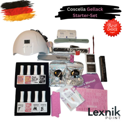 Nagellack Set UV Lampe Gel Nägel Starterset Maniküre Farben Base Top Coat
