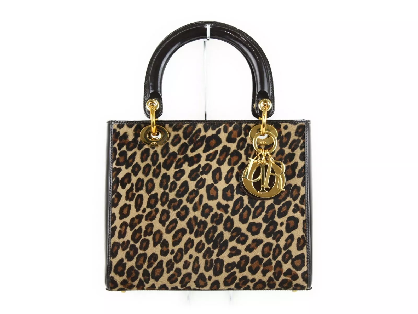 Christian Dior Lady Dior 2 voies sac à main bandoulière cuir émaillé authentique JAPON