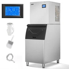 550LB/24H Commercial Ice Maker Machine with 300LB Storage Bin & LCD Touch Panel