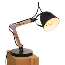 Opis TL1 massive Retro-Schreibtischlampe aus Holz & Metall