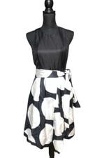 Banana Republic Fit & Flare Dress Women’s Size 6 Black White Dot Design Outfit