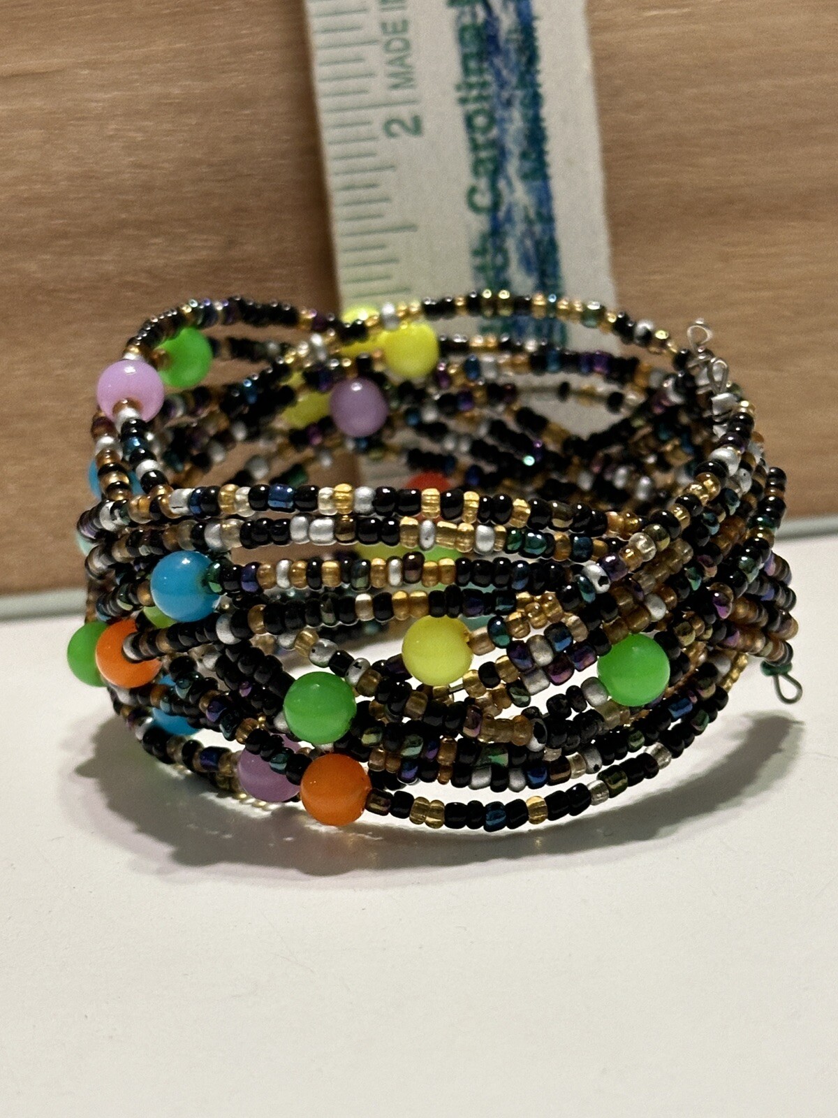 Beaded Statement Cuff Arm Wrap Bracelet Boho Brai… - image 5