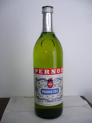 Pernod Fils aus den 1970er Jahren, 1 Liter, mit seltener zusätzlicher Bedruckung