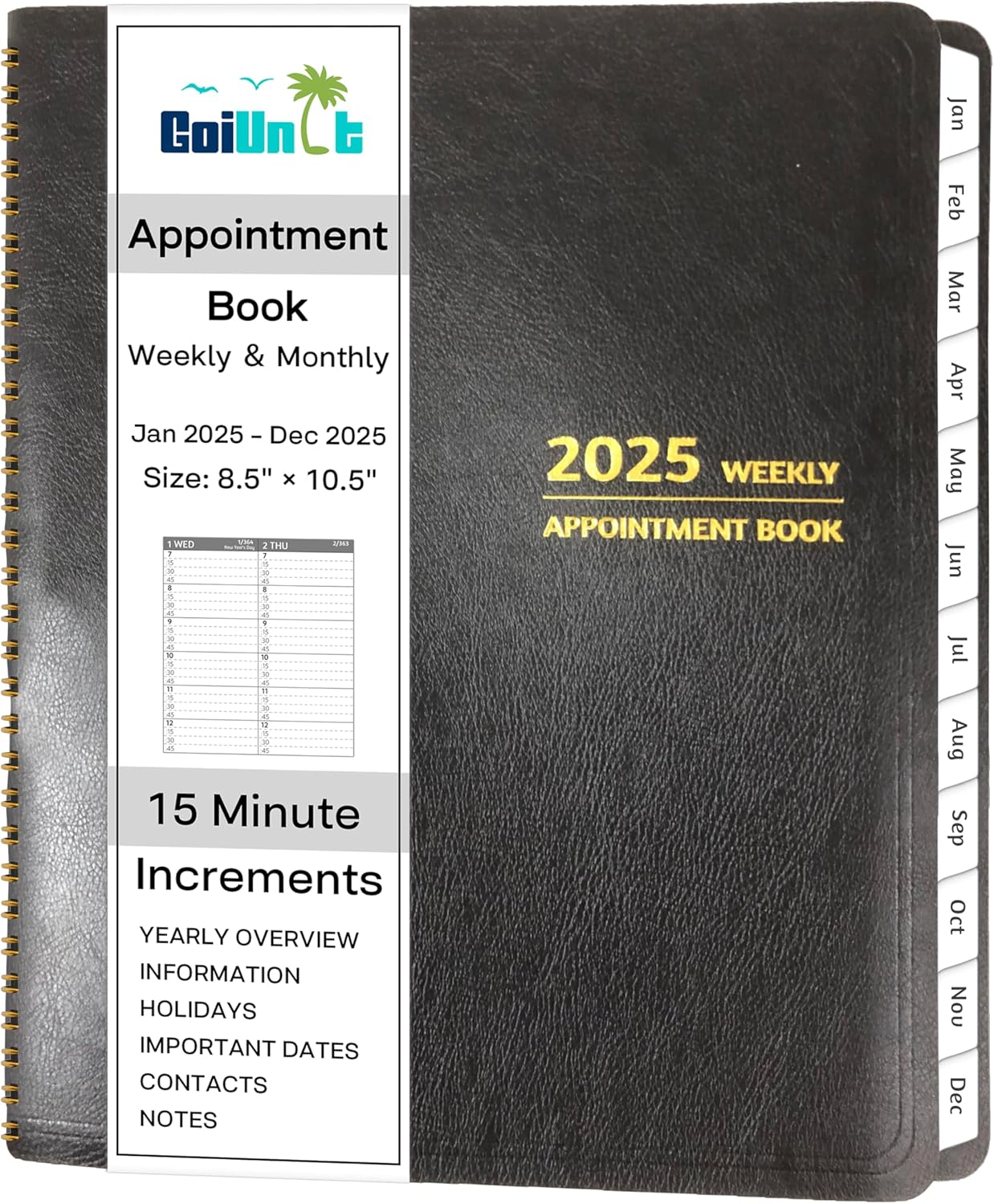 Appointment Book 2025 - Appointment Planner with Weekly ＆ Monthly Spread, Januar