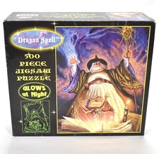 Sealed DRAGON SPELL 500 Piece Jigsaw Puzzle 14" X 18" Glows At Night Made USA