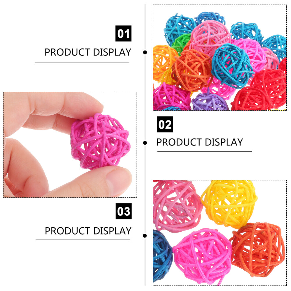 50PCS Rattan Balls Bird Toy Set Parakeet DIY Chewing Toys Pet Supplies