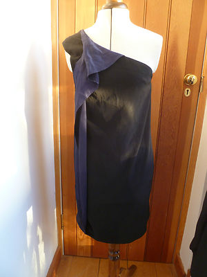 ALL SAINTS ELAINA MINI COCKTAIL DRESS BLACK NAVY