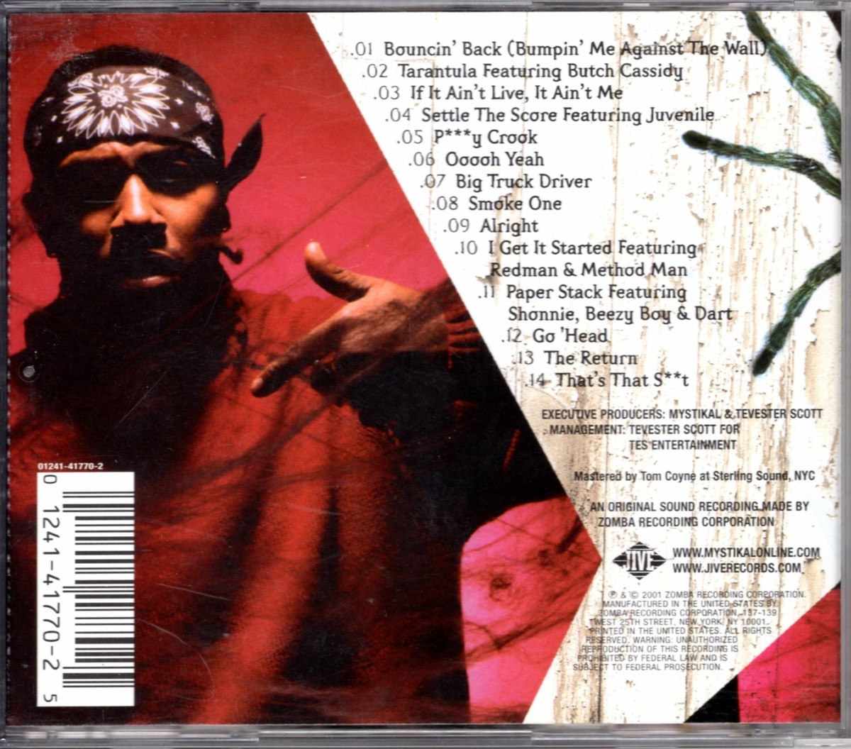 Mystikal Tarantula 2001 OG CD 1st Press Album Rap Hiphop R&B