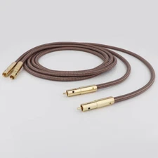 1Pair 6N OCC Wire Gold Plated Connector RCA Cable Hi-Fi Signal Interconnect Cord