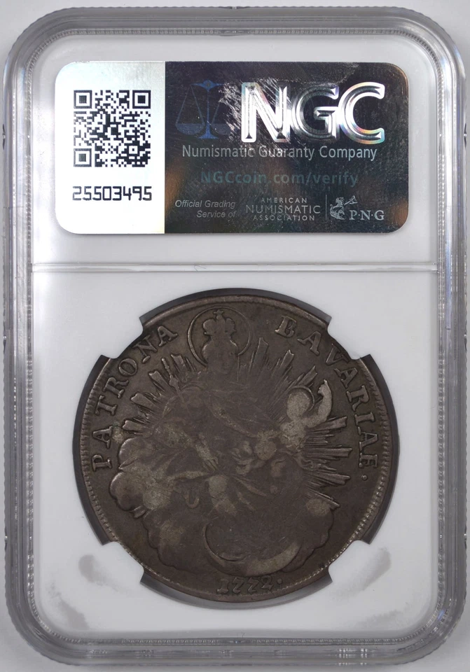 1772A GERMANY BAVARIA DAV-1954A TALER NGC VF 25 - Image 2 of 2