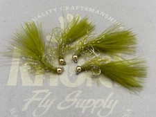 4ea. Jigged Euro streamers size #10 in Olive. Great Euro Anchor Fly.