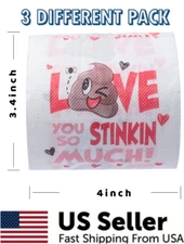 Valentines Day Toilet Paper, 200 Sheets Novelty Poop Gag Gift for Him, 3 Rolls