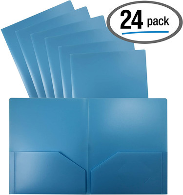 folder plastic & pocket blue