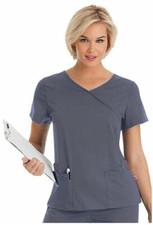 Maevn Women's Scrub Shirt, Grey, Small