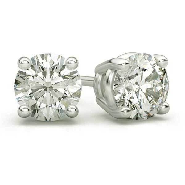Orecchini di lusso in oro bianco di pietra principale diamante | Acquisti Online su