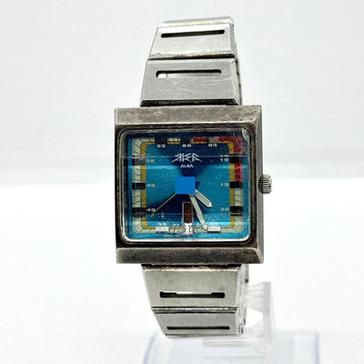 Seiko Alba AKA V733-5A40 Men's Watch Blue Dial Day Date 35mm