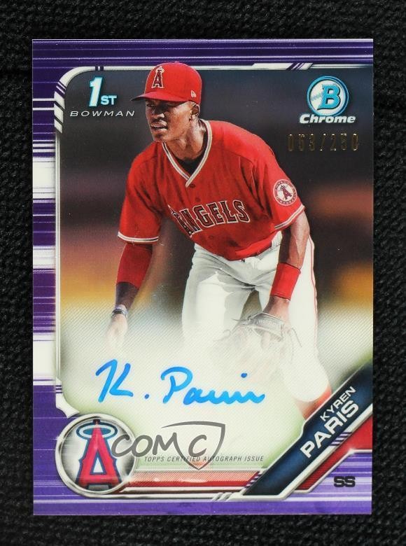 2019 Bowman Draft Chrome Pick Purple Refractor 53/250 Kyren Paris Auto 01ix