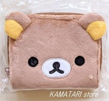 San-X Rilakkuma Plush Wallet Brown Coin Card Purse Pouch case