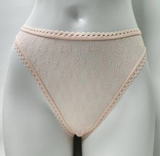 Vintage 90s Victoria s Secret Pink Sheer Lace Thong Panties Floral 1996