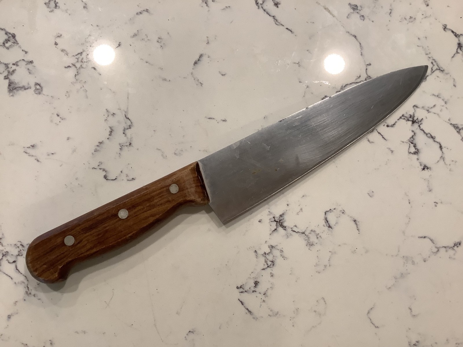 VTG R. H. FORSCHNER CO. Switzerland VICTORINOX Chef's KNIFE WOOD HANDLE 13”